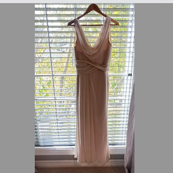 Jim Hjelm Occasions bridesmaid ivory maxi dress (bridal size 10 street size 6) - Picture 4 of 7
